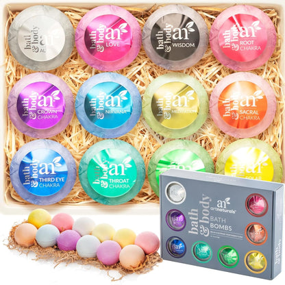ArtNaturals Large Bath Bombs Gift Set kit (12 x 4 Oz / 113g) - Natural Handmade Essential Oil Spa Bubble Bath Bomb Balls Fizzies for Relaxation Moisturizing & Fun for Women, Kids & Men
