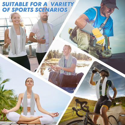 CSITE 4 Pack Cooling Towels (47"x12") for Neck and Face, Ice Towel for Hot Weather, Soft Breathable Chilly Gym Towels, Microfiber Towel for Work Out, Yoga, Running, Camping & More Activities