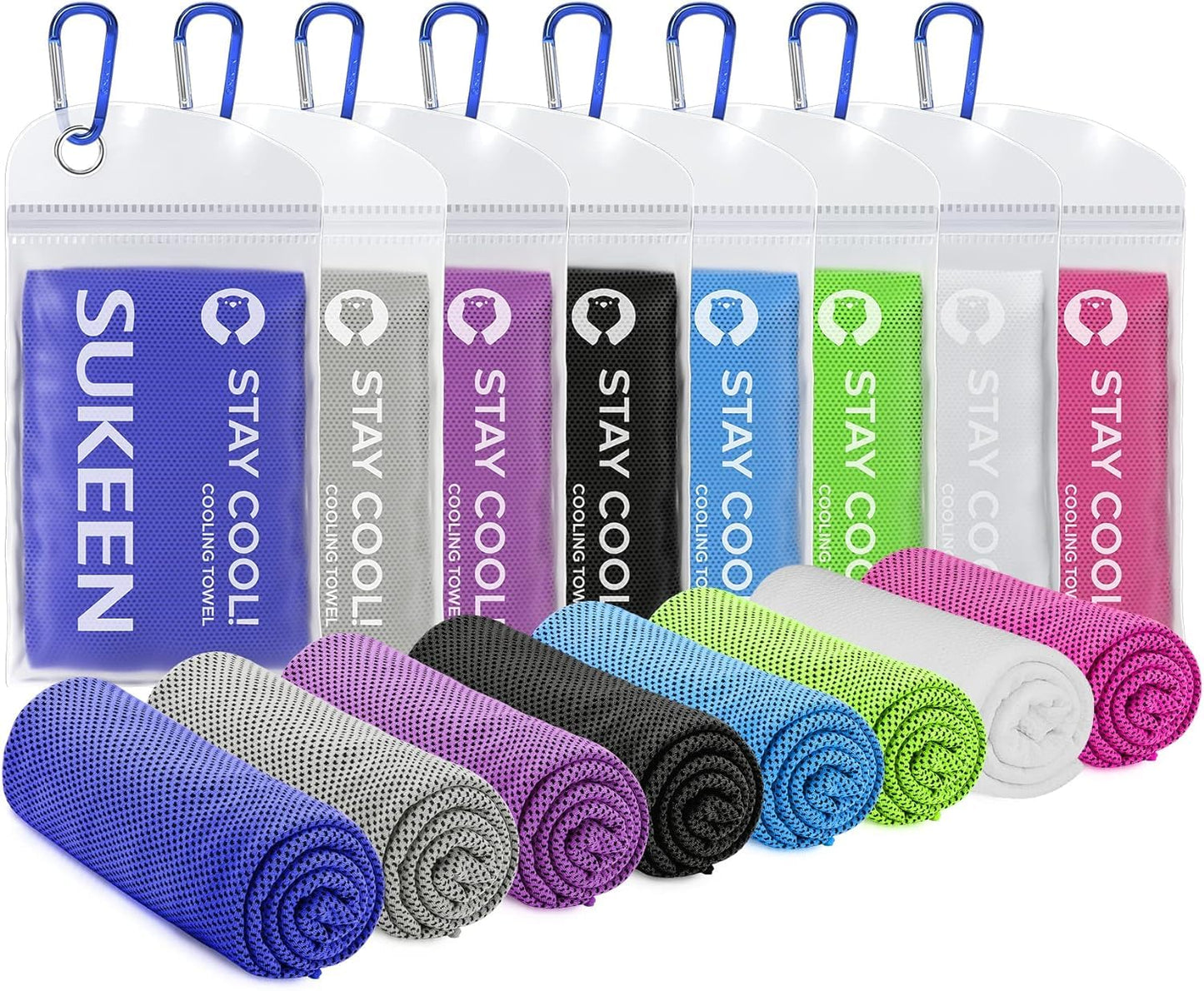 Sukeen Cooling Towels 6 Pack (40"x12"), Cooling Towels for Neck and Face, Quick Dry Sport Camping Cooling Towel, Cold Towel for Hot Weather