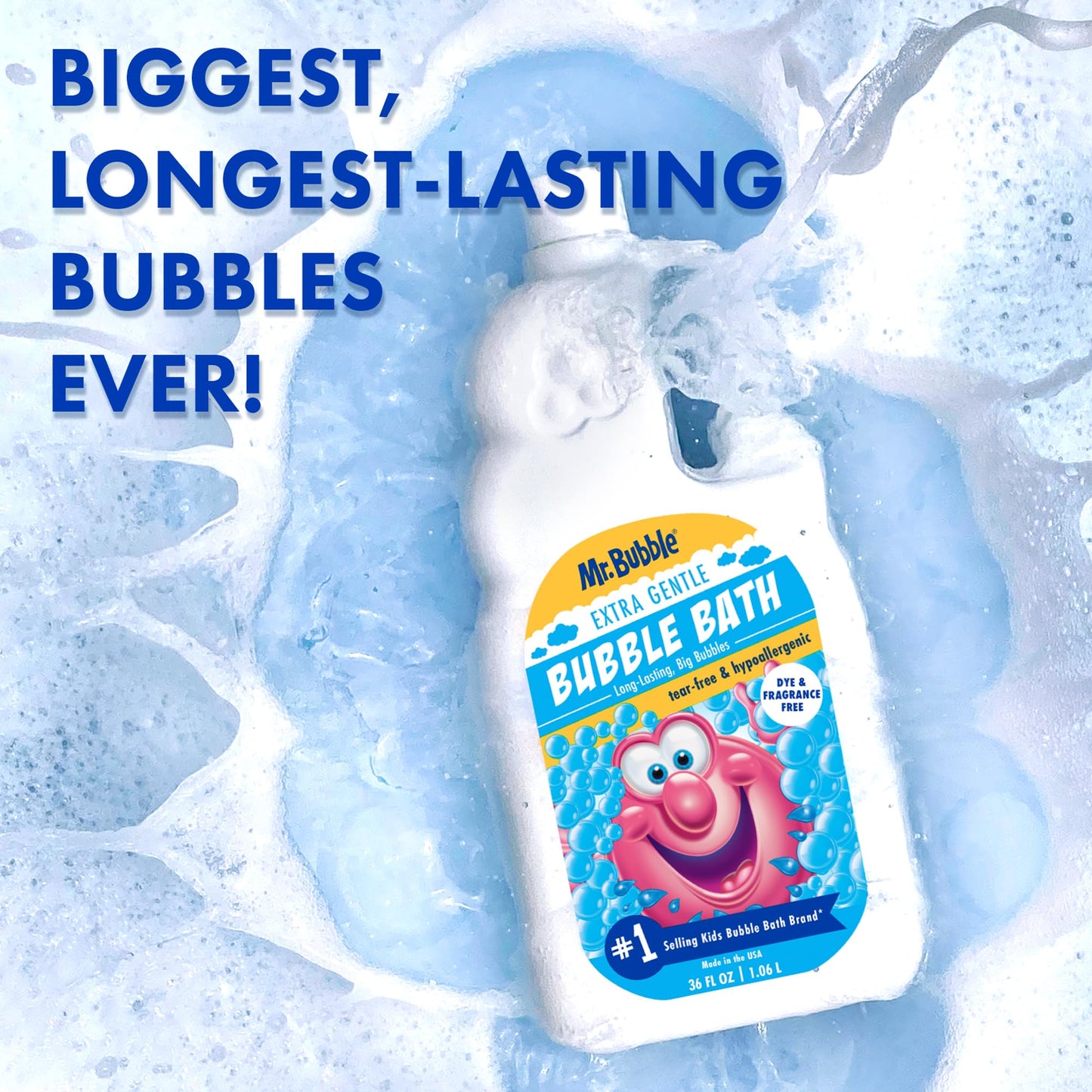 Mr. Bubble Original Bubble Bath - Great for Your Baby, Kids, and Adults - Hypoallergenic, Tear Free Bubble Bath Solution (2 Bottles, 16 fl oz Each)