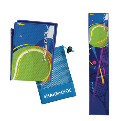 SHAKEitCOOL Original Cooling Towel – Be Cool in Style - Heat Relief, Soft, Lightweight, Sun Protection, Easy Clean - Perfect for Biking, Running, Yoga, Gym, Gardening - Aurora
