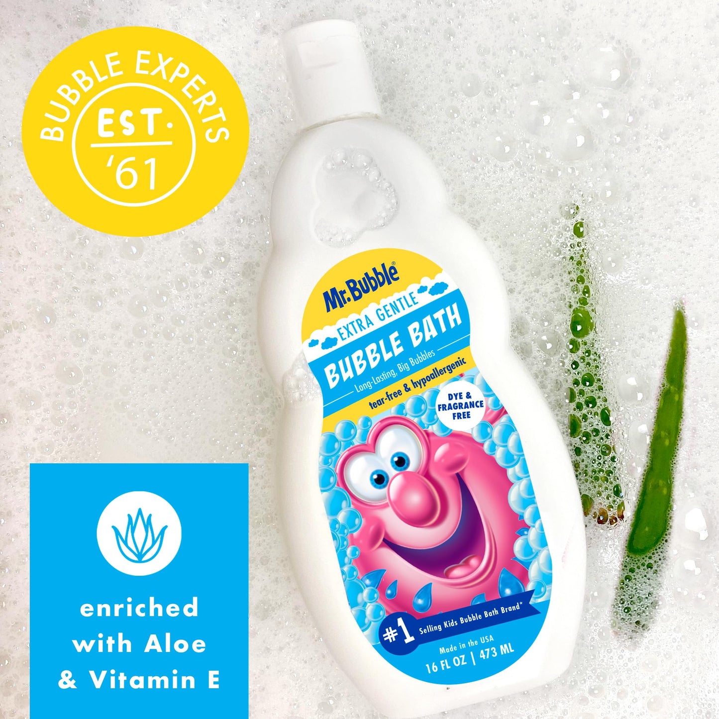 Mr. Bubble Original Bubble Bath - Great for Your Baby, Kids, and Adults - Hypoallergenic, Tear Free Bubble Bath Solution (2 Bottles, 16 fl oz Each)