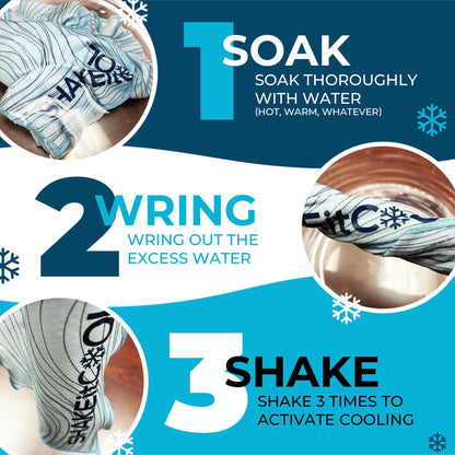 SHAKEitCOOL Original Cooling Towel – Be Cool in Style - Heat Relief, Soft, Lightweight, Sun Protection, Easy Clean - Perfect for Biking, Running, Yoga, Gym, Gardening - Aurora