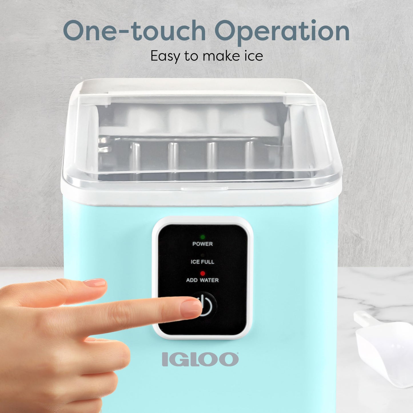 Igloo Automatic Self-Cleaning Portable Electric Countertop Ice Maker Machine with Handle, 26 Pounds in 24 Hours, 9 Ice Cubes Ready in 7 Minutes, with Ice Scoop and Basket