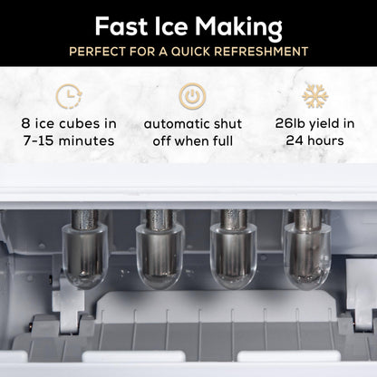 Igloo Automatic Self-Cleaning Portable Electric Countertop Ice Maker Machine with Handle, 26 Pounds in 24 Hours, 9 Ice Cubes Ready in 7 Minutes, with Ice Scoop and Basket