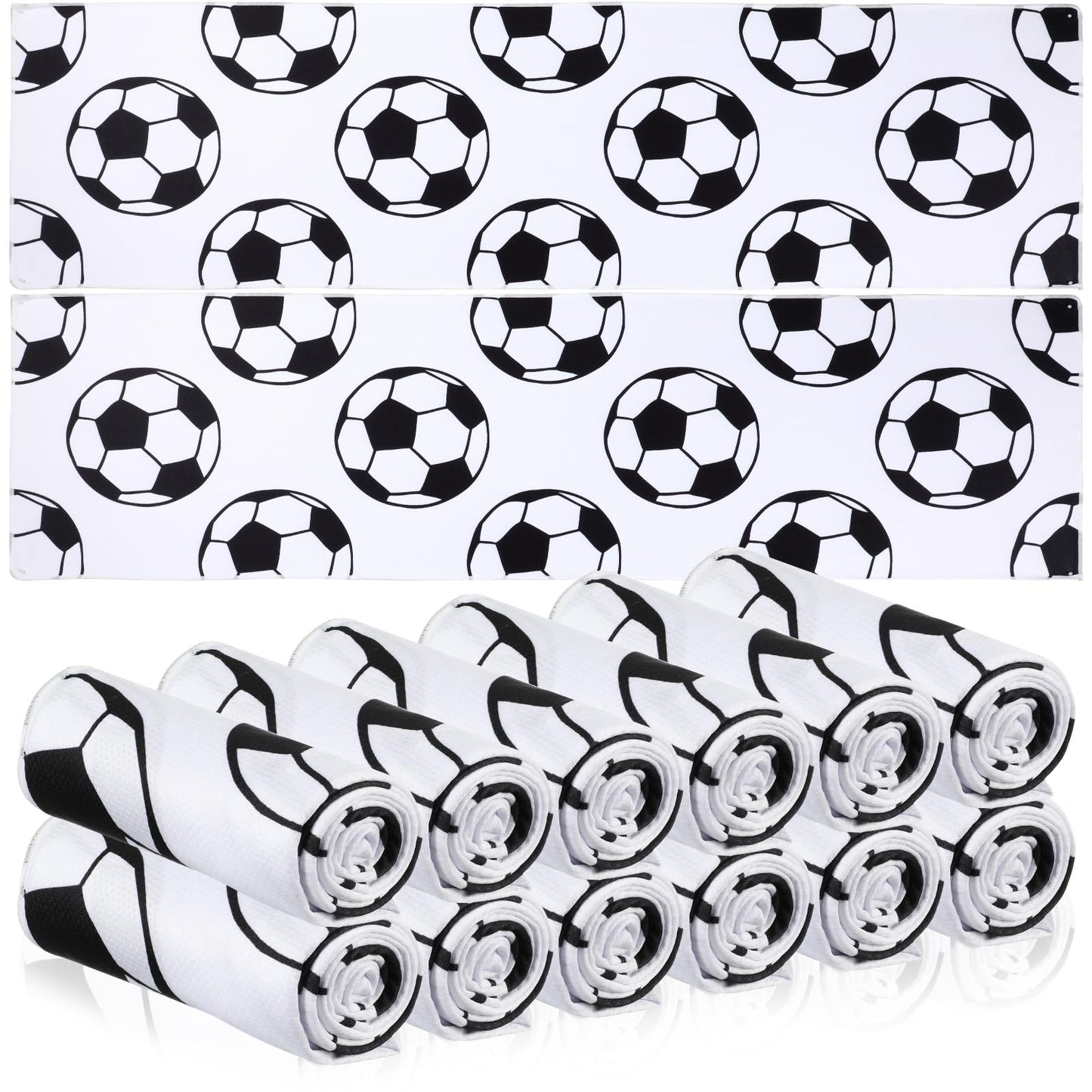 12 Pcs Cooling Towel Baseball Football Basketball Breathable Chilly Softball Soccer Ice Towel, 40"x12" Tennis Microfiber Accessories for Player(White,Baseball)