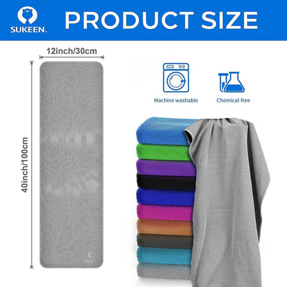 Sukeen 4 Pack Cooling Towels (40"x12") for Neck and Face, Cooling Neck Wraps, Breathable Cooling Towel for Hot Weather, Sweat Towels for Yoga, Sports, Golf, Gym, Camping, Running, Fitness, Workout