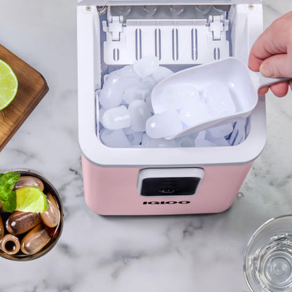 Igloo Automatic Self-Cleaning Portable Electric Countertop Ice Maker Machine with Handle, 26 Pounds in 24 Hours, 9 Ice Cubes Ready in 7 Minutes, with Ice Scoop and Basket