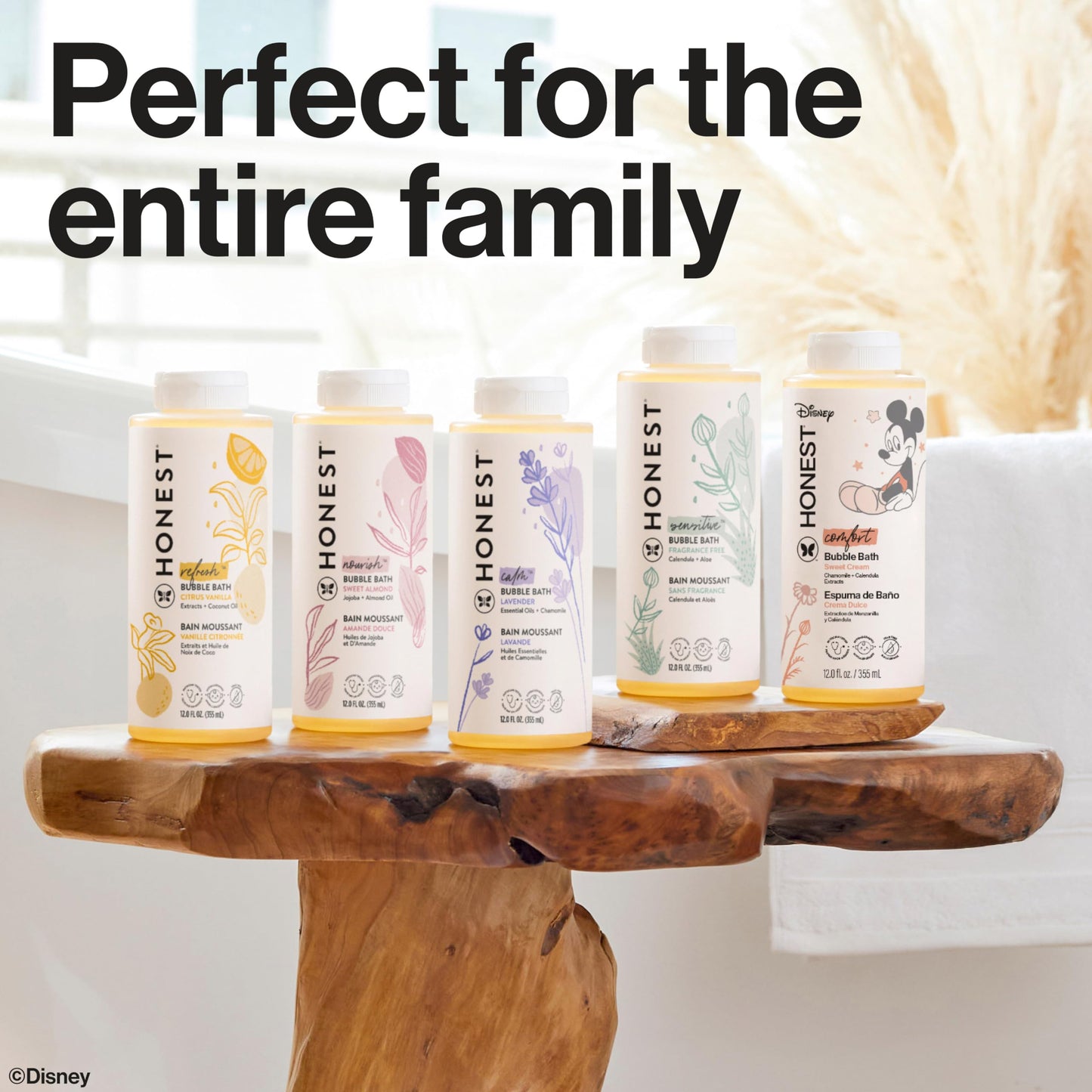 The Honest Company Foaming Bubble Bath & Baby Wash, Tear-Free, Hypoallergenic, Natural Formula, Lavender Calm Scent, 12 fl oz