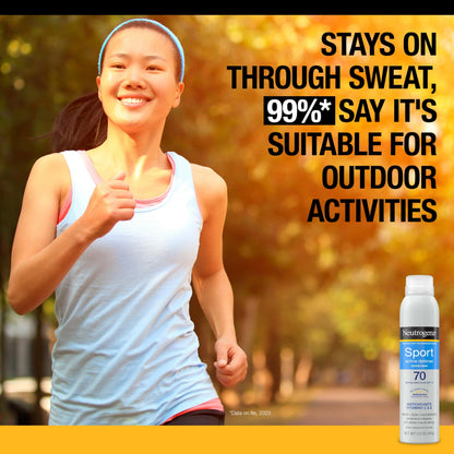 Neutrogena, Sport Face Sunscreen SPF 70+, Oil-Free, Sweat and Water-Resistant, Broad-Spectrum UVA/UVB, 2.5 Fl Oz