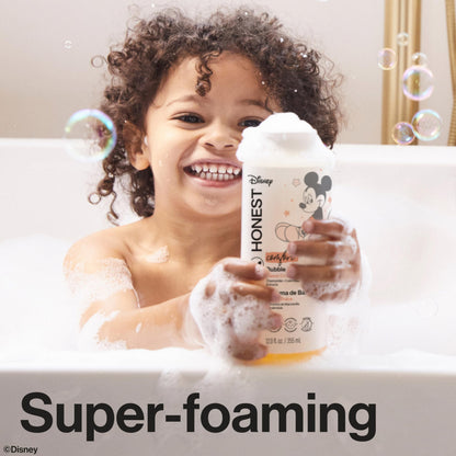 The Honest Company Foaming Bubble Bath & Baby Wash, Tear-Free, Hypoallergenic, Natural Formula, Lavender Calm Scent, 12 fl oz