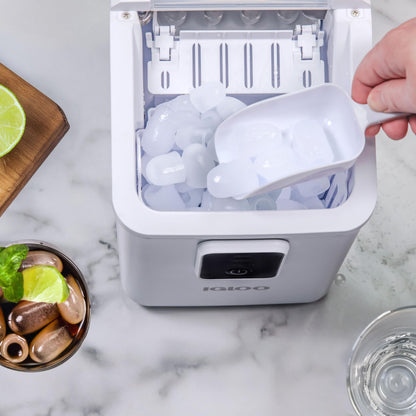 Igloo Automatic Self-Cleaning Portable Electric Countertop Ice Maker Machine with Handle, 26 Pounds in 24 Hours, 9 Ice Cubes Ready in 7 Minutes, with Ice Scoop and Basket