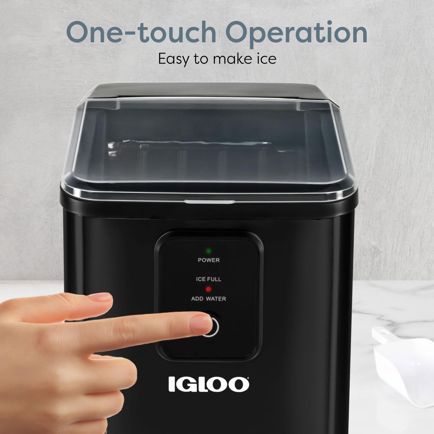 Igloo Automatic Self-Cleaning Portable Electric Countertop Ice Maker Machine with Handle, 26 Pounds in 24 Hours, 9 Ice Cubes Ready in 7 Minutes, with Ice Scoop and Basket