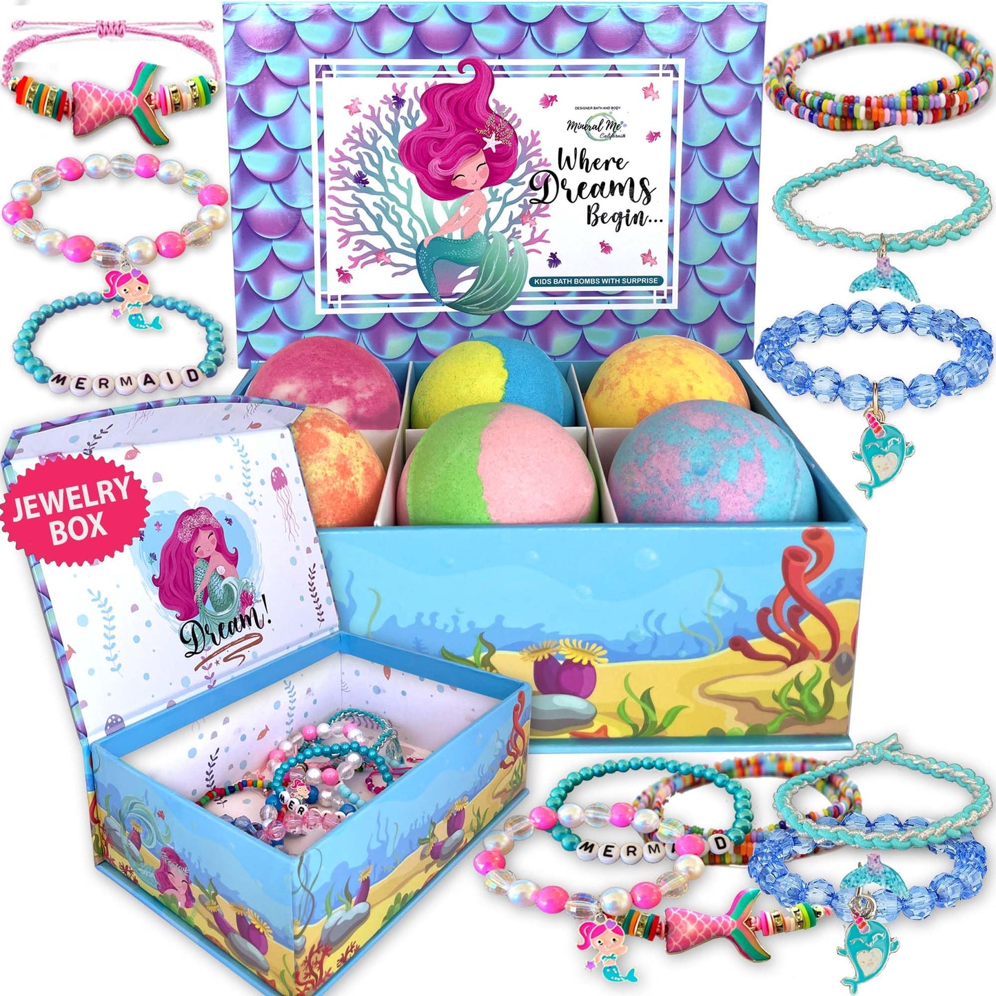Bath Bombs for Kids with Surprise Inside - Organic, Gentle & Kid Friendly Bubble Bath Fizzies with Toys Inside. Spa Bath Fizz Balls Kit. Fizzy Balls w/Rich Bubbles, Birthday Gifts for Boys, Girls