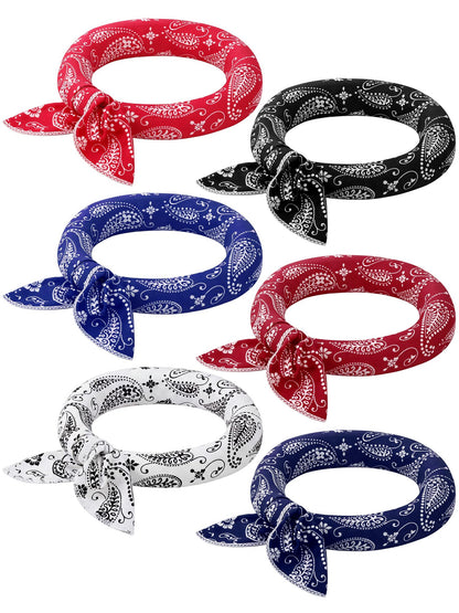 Coume 6 Pack Cooling Neck Wraps Neck Cooler Ice Bandanas Scarf for Hot Weather Summer Ultra Running Walking Riding Women Men