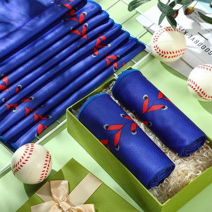 12 Pcs Cooling Towel Baseball Football Basketball Breathable Chilly Softball Soccer Ice Towel, 40"x12" Tennis Microfiber Accessories for Player(White,Baseball)