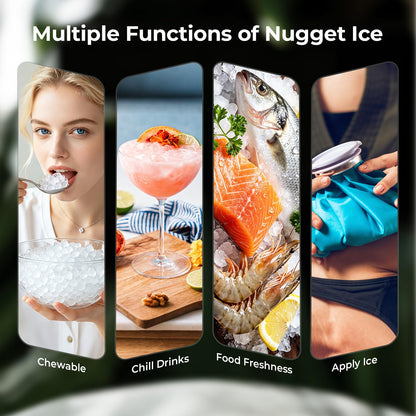 Antarctic Star Nugget Ice Maker Countertop, 33 lbs/24H, Automatic Ice Dispenser, Self-Cleaning Pebble Sonic Ice Machine, 1.8L Water Tank, One-Click & Motion Sensor Light, for Home/Office/Kitchen