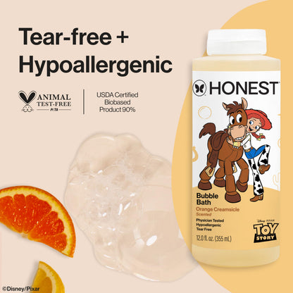 The Honest Company Foaming Bubble Bath & Baby Wash, Tear-Free, Hypoallergenic, Natural Formula, Lavender Calm Scent, 12 fl oz
