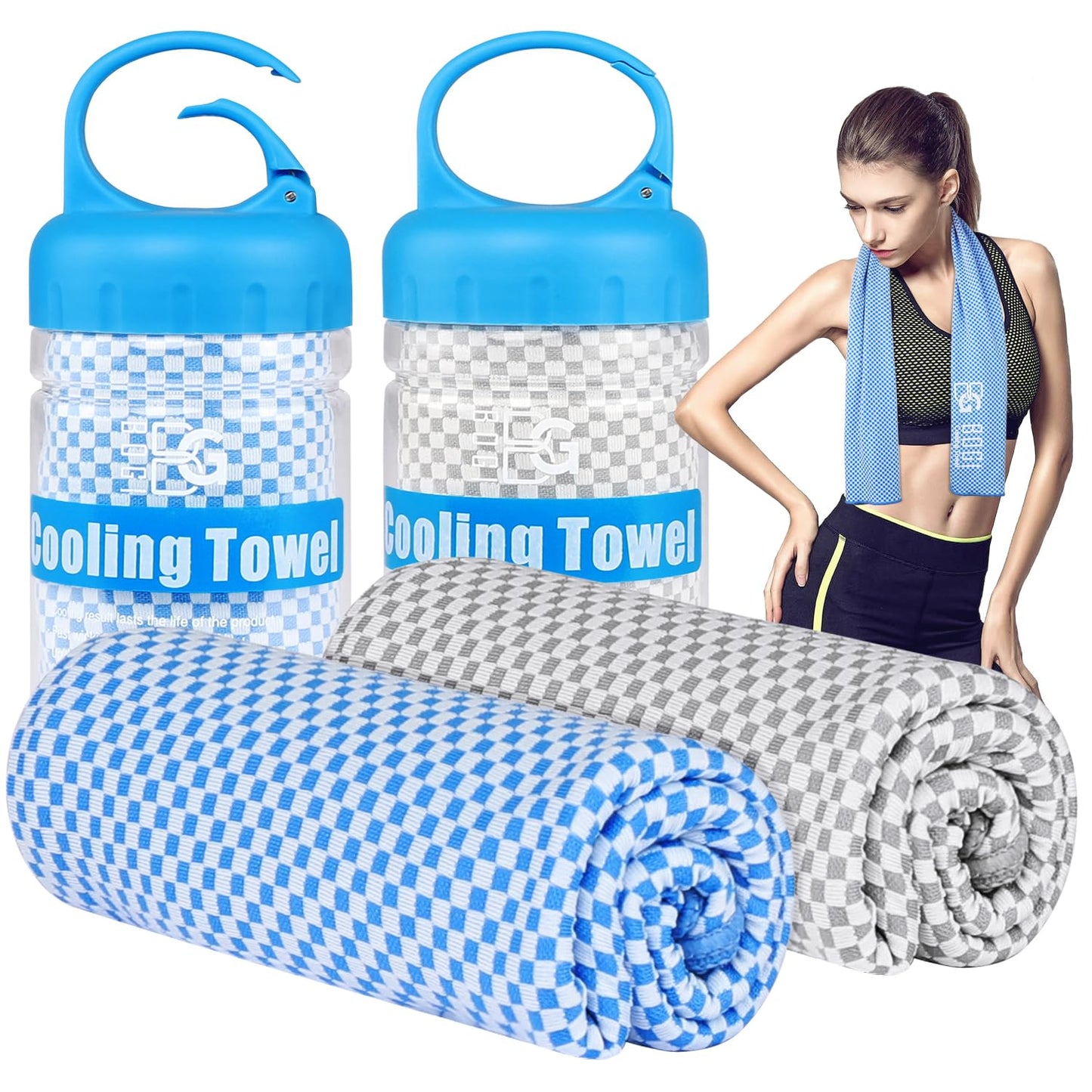 BOGI Cooling Towels for Neck and Face, Soft Breathable Cool Towel for Instant Cooling Stay Cool for Yoga, Sport, Gym, Camping, Running & More Activities