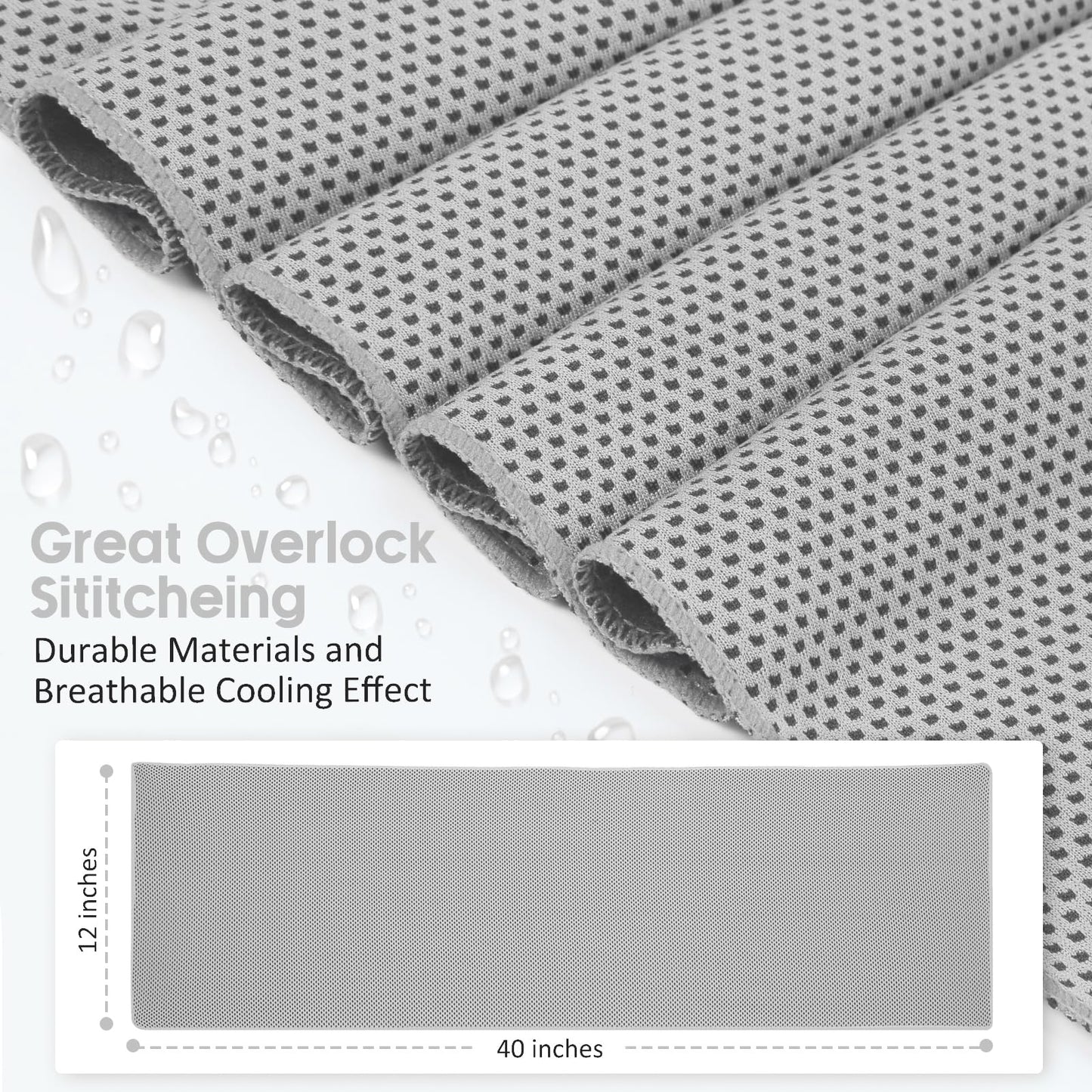 Cooling Towels 20 Pack, 40"x 12" Cooling Rags Neck Wraps for Sports with Carrying Pouch, Gym Cooling Neck Towels for Hor Weather, Sweat, Fitness, Travel