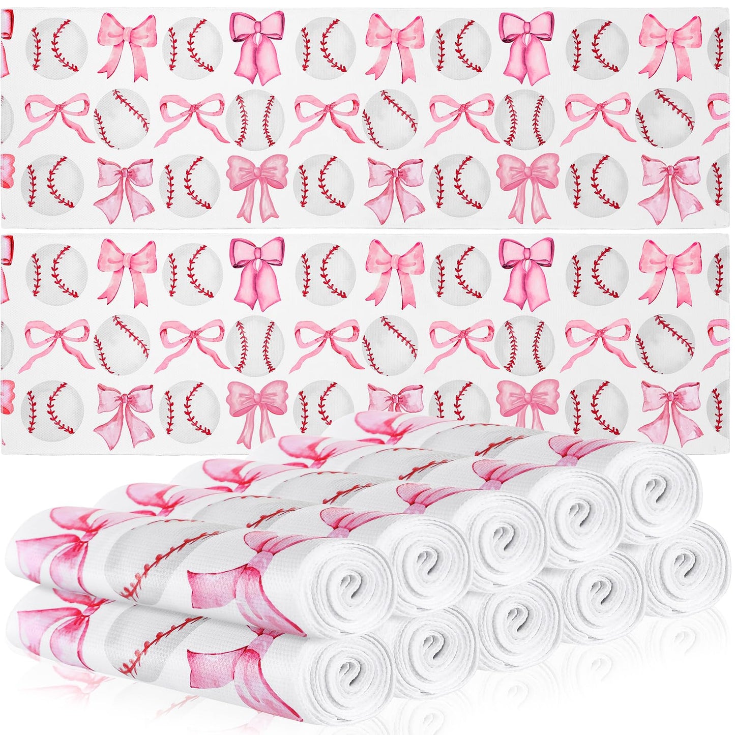12 Pcs Cooling Towel Baseball Football Basketball Breathable Chilly Softball Soccer Ice Towel, 40"x12" Tennis Microfiber Accessories for Player(White,Baseball)