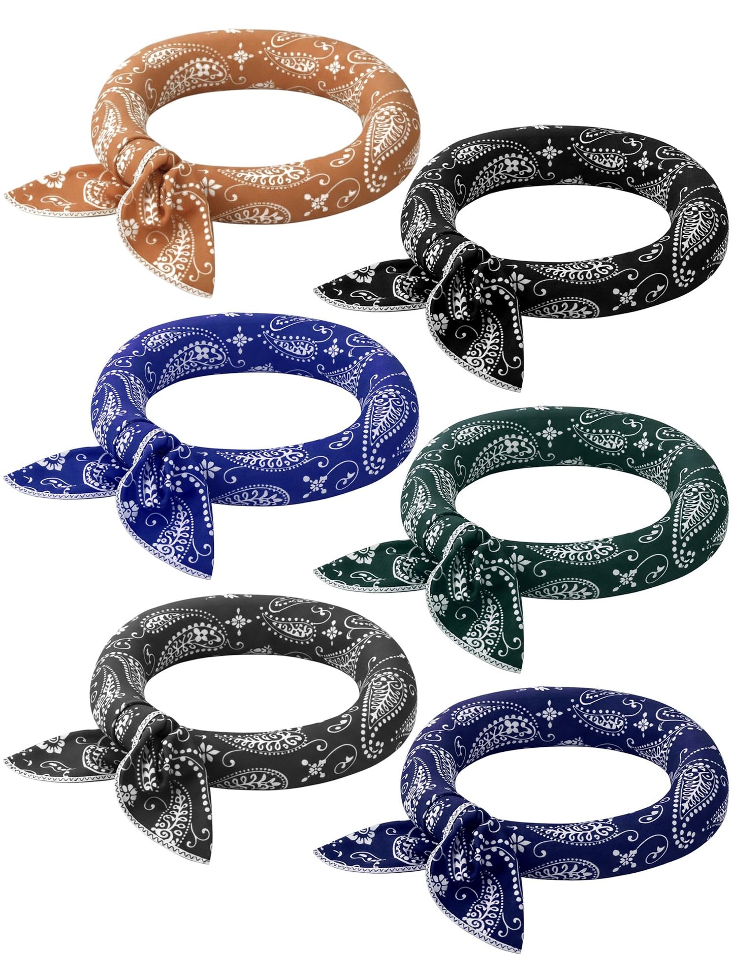 Coume 6 Pack Cooling Neck Wraps Neck Cooler Ice Bandanas Scarf for Hot Weather Summer Ultra Running Walking Riding Women Men
