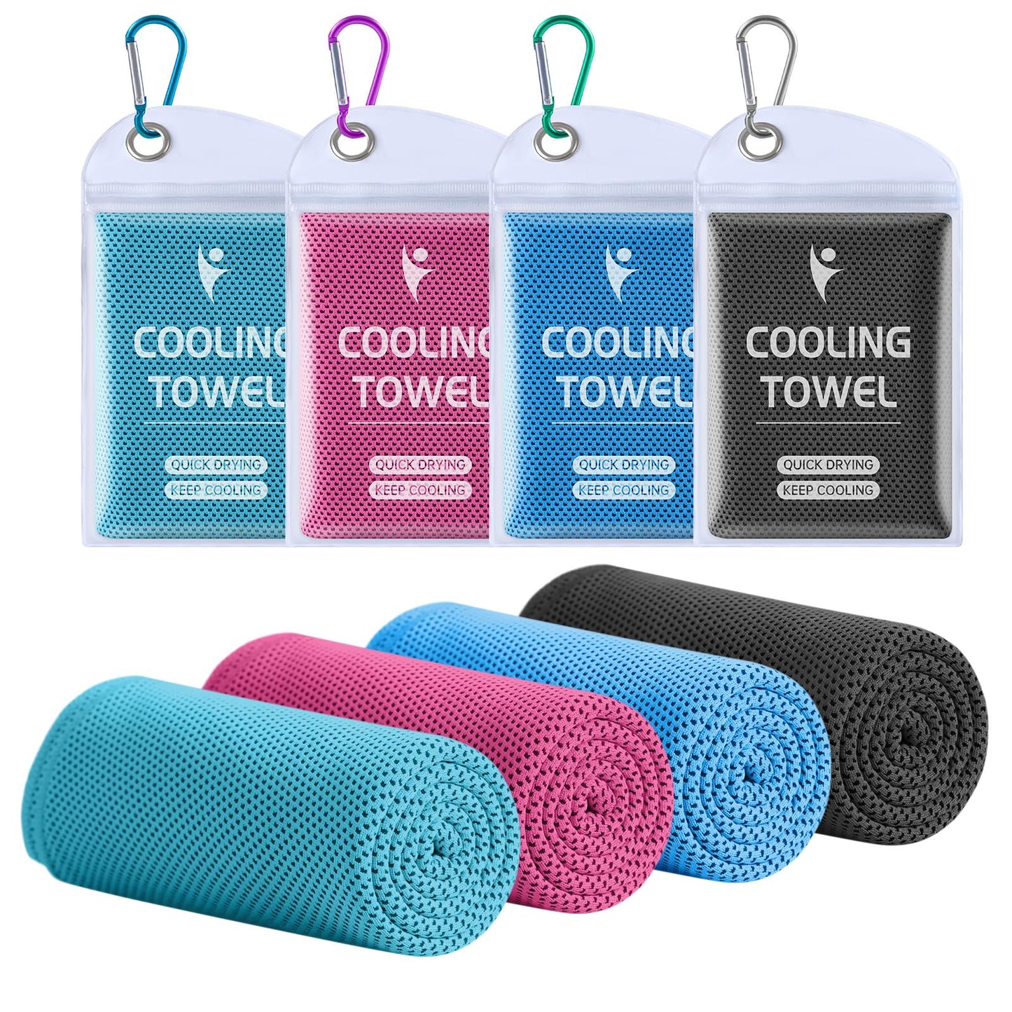 Clothirily Cooling Towels for Women Men, Breathable Cooling Towels for Neck and Face, Workout Towel for Hot Weather, Sweat Towel for Gym Yoga, Camping, Fitness, Running, Traveling, 6 Pack 40"x12"