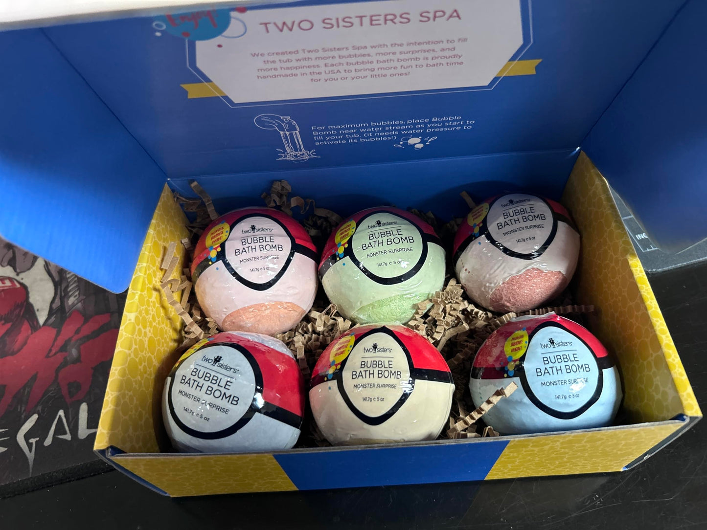Superhero Bath Bombs for Kids with Surprise Toys Inside (6 Pack) - Large Bubble Bomb Fizzies for Boys, Girls, & Toddlers - Birthday Gift for Kids - Fruity Scent, USA Made by Two Sisters