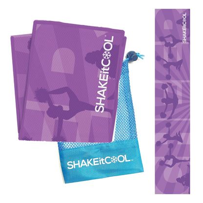 SHAKEitCOOL Original Cooling Towel – Be Cool in Style - Heat Relief, Soft, Lightweight, Sun Protection, Easy Clean - Perfect for Biking, Running, Yoga, Gym, Gardening - Aurora