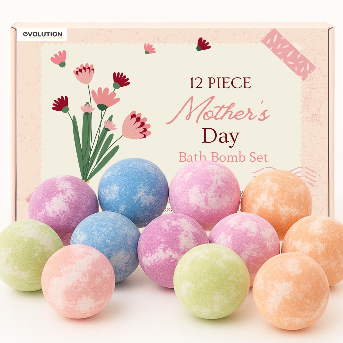 EvolutionUSA 12 Bloom Bath Bombs with Toys - Adorable Girl Bath Bomb Set, Bubbly Kids Bathbombs, Fizzy Bath Ball, Kids Bath Bombs for Girls, Childrens Bath Bomb Set Easter, Birthday, Christmas Gift
