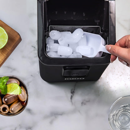Igloo Automatic Self-Cleaning Portable Electric Countertop Ice Maker Machine with Handle, 26 Pounds in 24 Hours, 9 Ice Cubes Ready in 7 Minutes, with Ice Scoop and Basket