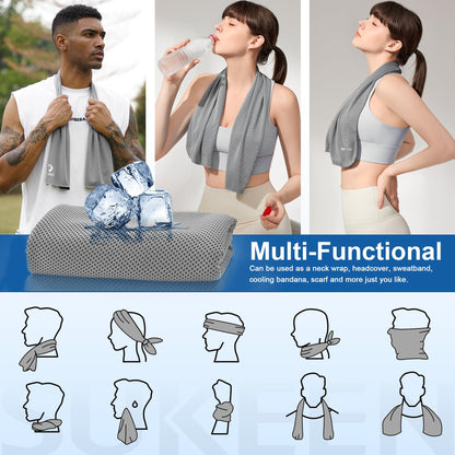Sukeen Cooling Towels 6 Pack (40"x12"), Cooling Towels for Neck and Face, Quick Dry Sport Camping Cooling Towel, Cold Towel for Hot Weather