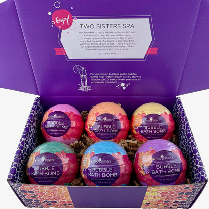 Superhero Bath Bombs for Kids with Surprise Toys Inside (6 Pack) - Large Bubble Bomb Fizzies for Boys, Girls, & Toddlers - Birthday Gift for Kids - Fruity Scent, USA Made by Two Sisters