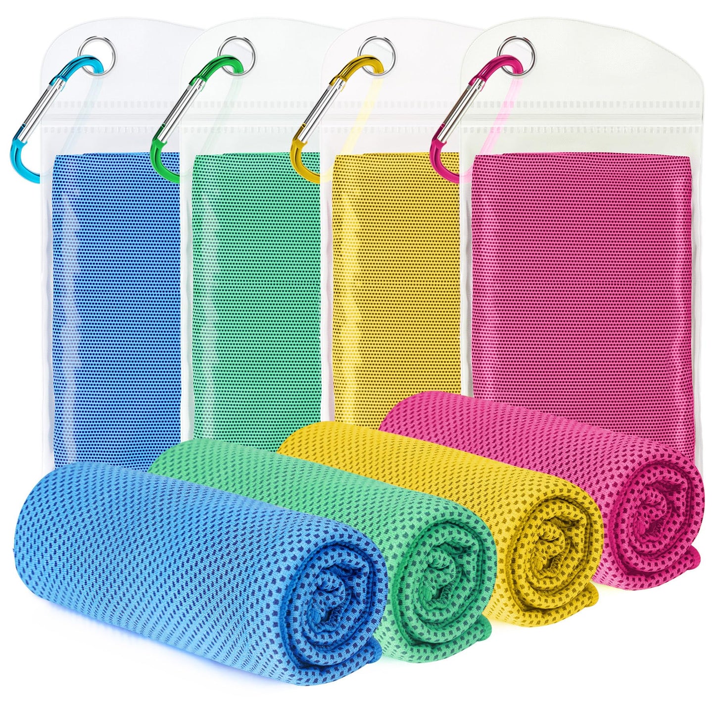 Cooling Towels for Neck and Face 8Pack(40"x12"), Cooling Neck Wraps for Gym | Sweat wicking, Quick dry, Lightweight, Reusable, Absorbent, Cool Towel for Running, Yoga, Workout, Travel, Climbing