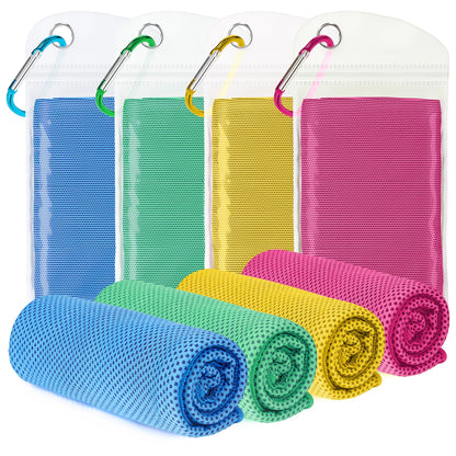 Cooling Towels for Neck and Face 8Pack(40"x12"), Cooling Neck Wraps for Gym | Sweat wicking, Quick dry, Lightweight, Reusable, Absorbent, Cool Towel for Running, Yoga, Workout, Travel, Climbing