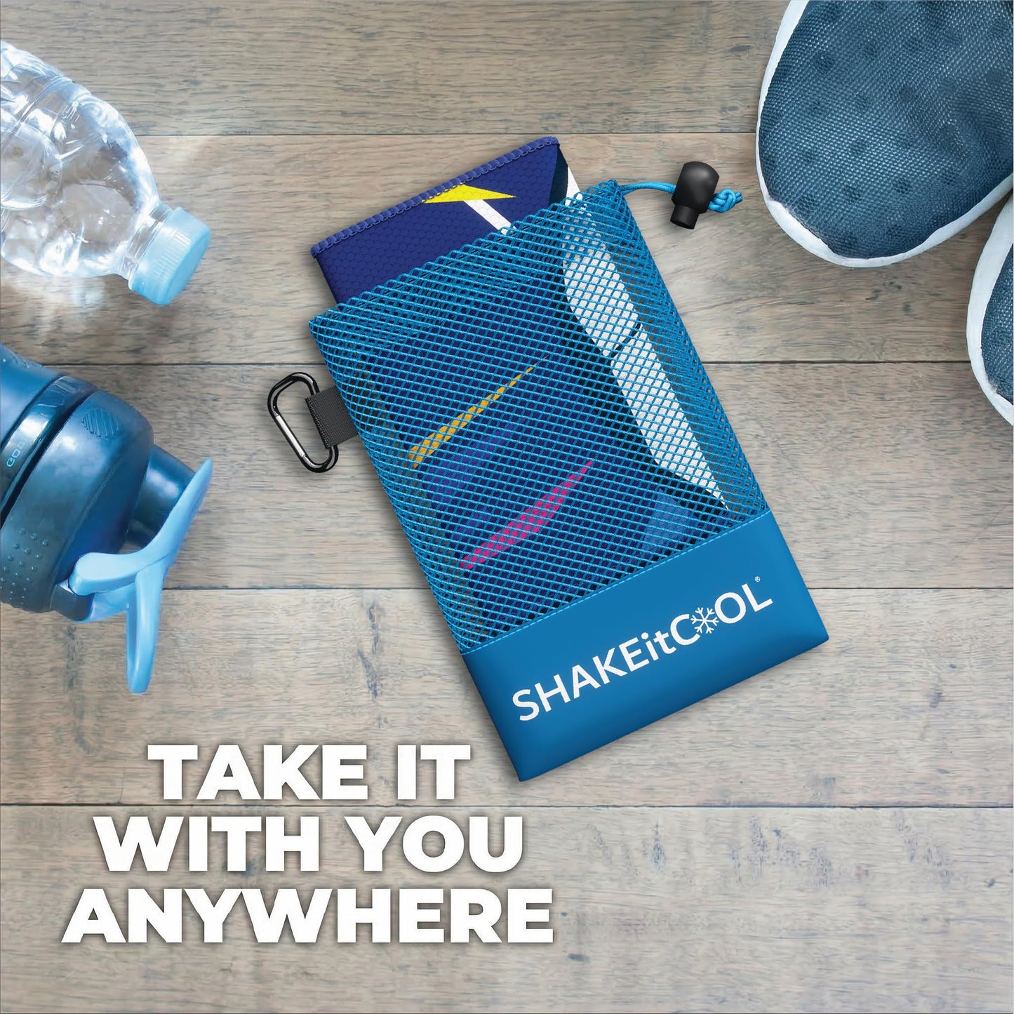 SHAKEitCOOL Original Cooling Towel – Be Cool in Style - Heat Relief, Soft, Lightweight, Sun Protection, Easy Clean - Perfect for Biking, Running, Yoga, Gym, Gardening - Aurora