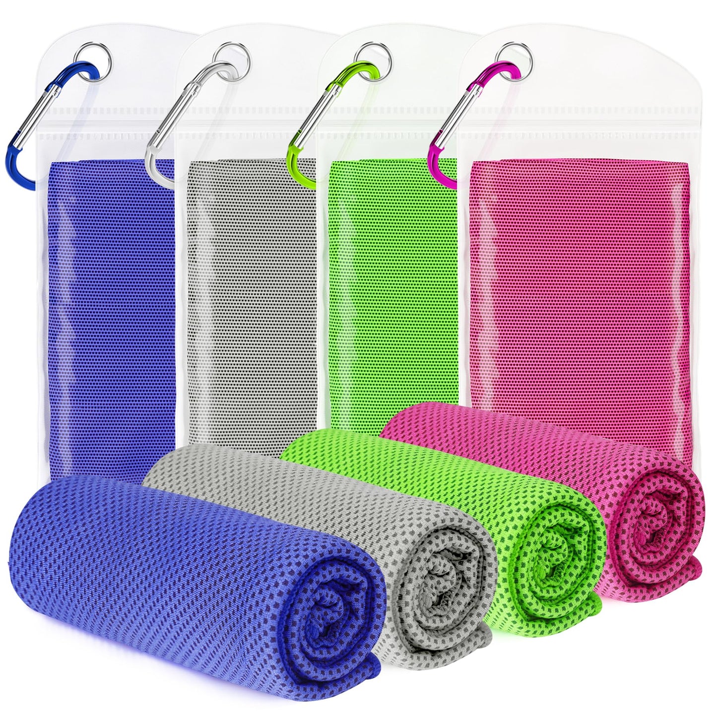 4 Pack Cooling Towels for Neck and Face(40"x12"), Cooling Neck Wraps, Ice Towel for Hot Weather, Soft Breathable Gym Towel, Cool Towel for Workout, Camping, Yoga, Sport, Running