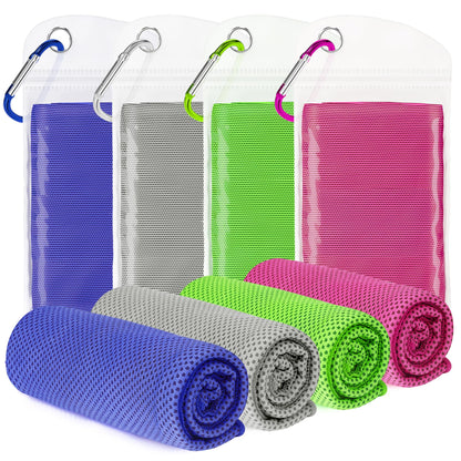 Cooling Towels for Neck and Face 8Pack(40"x12"), Cooling Neck Wraps for Gym | Sweat wicking, Quick dry, Lightweight, Reusable, Absorbent, Cool Towel for Running, Yoga, Workout, Travel, Climbing