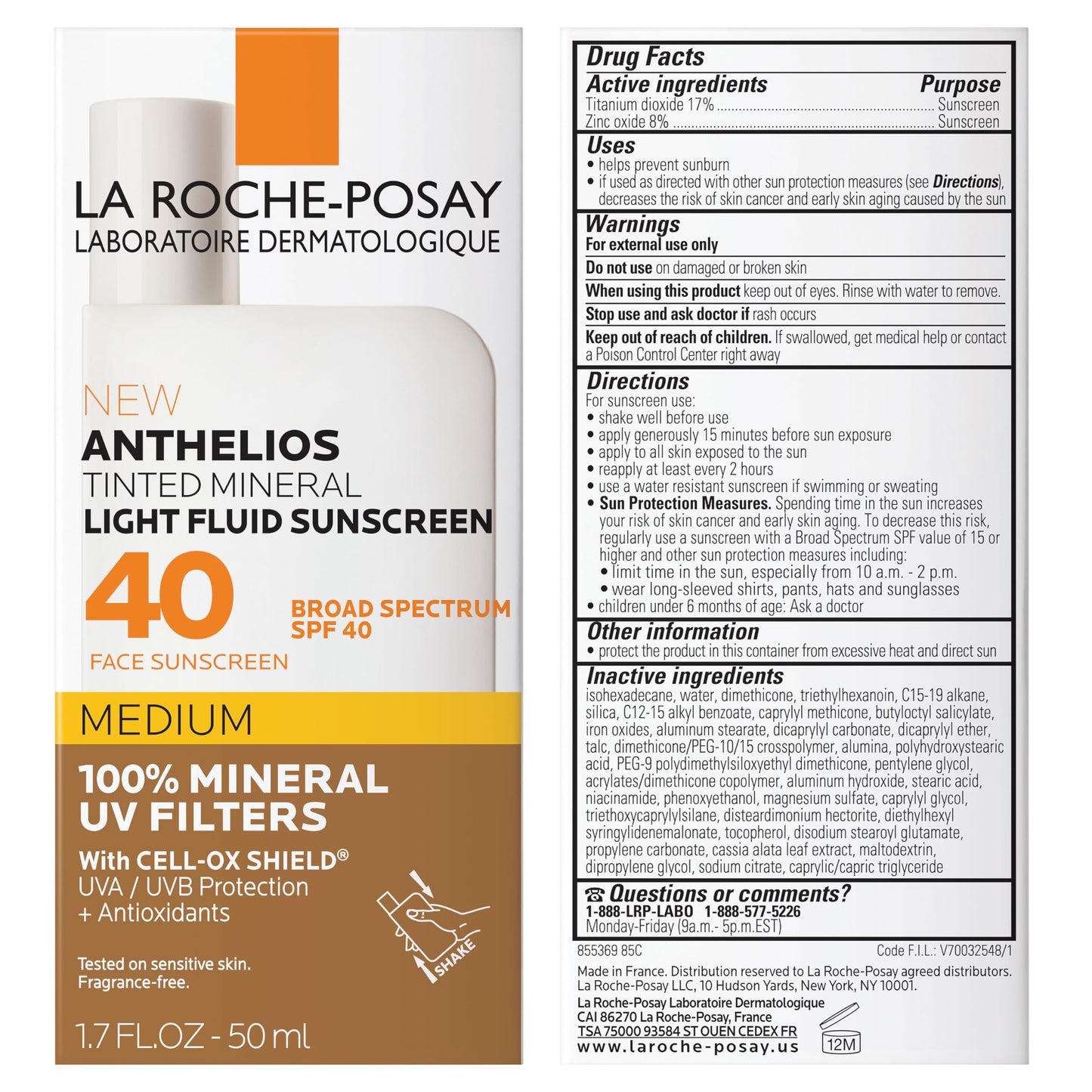 La Roche Posay Anthelios 50 Mineral Tinted Ultra Light Sunscreen Fluid