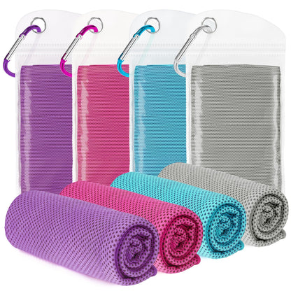 4 Pack Cooling Towels for Neck and Face(40"x12"), Cooling Neck Wraps, Ice Towel for Hot Weather, Soft Breathable Gym Towel, Cool Towel for Workout, Camping, Yoga, Sport, Running