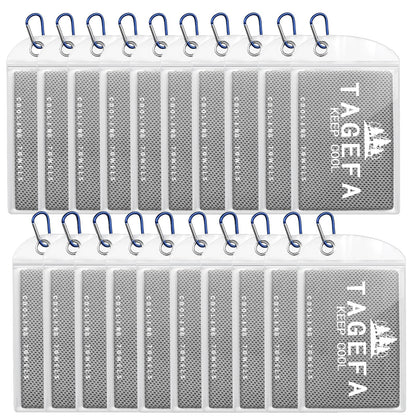 Cooling Towels 20 Pack, 40"x 12" Cooling Rags Neck Wraps for Sports with Carrying Pouch, Gym Cooling Neck Towels for Hor Weather, Sweat, Fitness, Travel