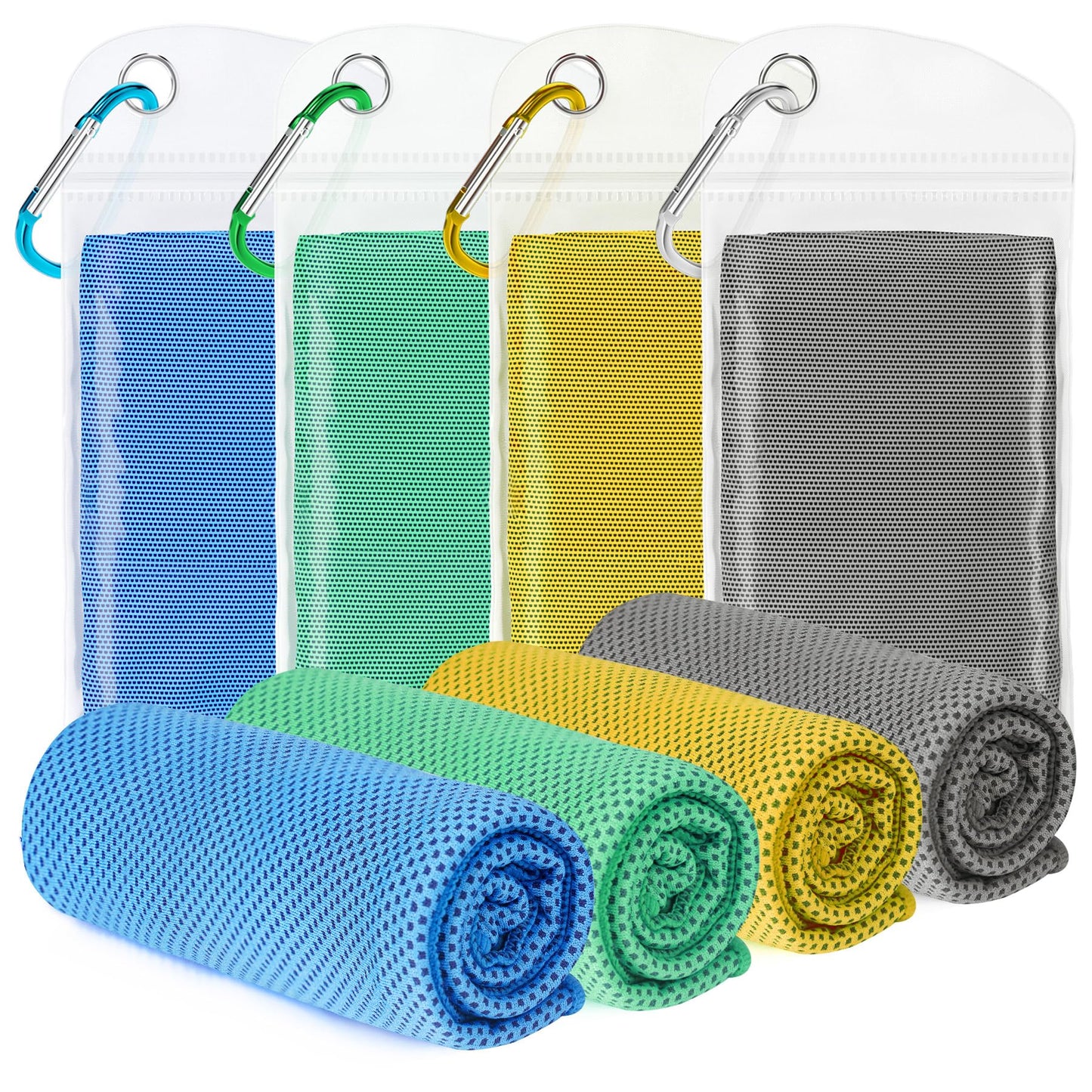 4 Pack Cooling Towels for Neck and Face(40"x12"), Cooling Neck Wraps, Ice Towel for Hot Weather, Soft Breathable Gym Towel, Cool Towel for Workout, Camping, Yoga, Sport, Running