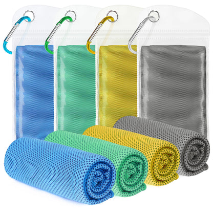 4 Pack Cooling Towels for Neck and Face(40"x12"), Cooling Neck Wraps, Ice Towel for Hot Weather, Soft Breathable Gym Towel, Cool Towel for Workout, Camping, Yoga, Sport, Running