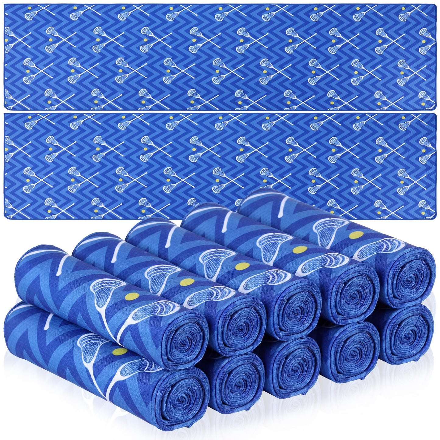 12 Pcs Cooling Towel Baseball Football Basketball Breathable Chilly Softball Soccer Ice Towel, 40"x12" Tennis Microfiber Accessories for Player(White,Baseball)