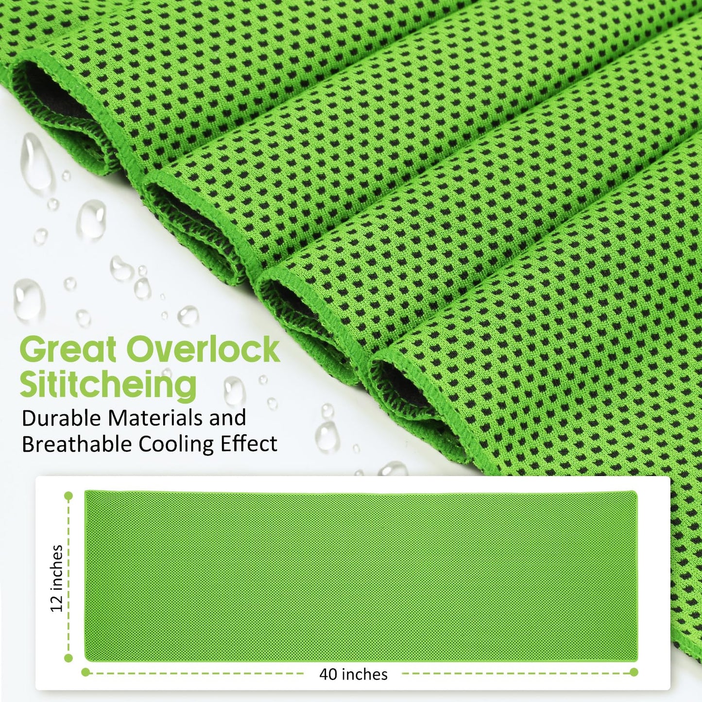 Cooling Towels 20 Pack, 40"x 12" Cooling Rags Neck Wraps for Sports with Carrying Pouch, Gym Cooling Neck Towels for Hor Weather, Sweat, Fitness, Travel