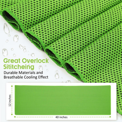 Cooling Towels 20 Pack, 40"x 12" Cooling Rags Neck Wraps for Sports with Carrying Pouch, Gym Cooling Neck Towels for Hor Weather, Sweat, Fitness, Travel