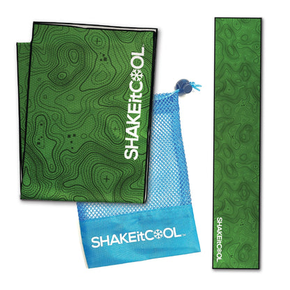SHAKEitCOOL Original Cooling Towel – Be Cool in Style - Heat Relief, Soft, Lightweight, Sun Protection, Easy Clean - Perfect for Biking, Running, Yoga, Gym, Gardening - Aurora