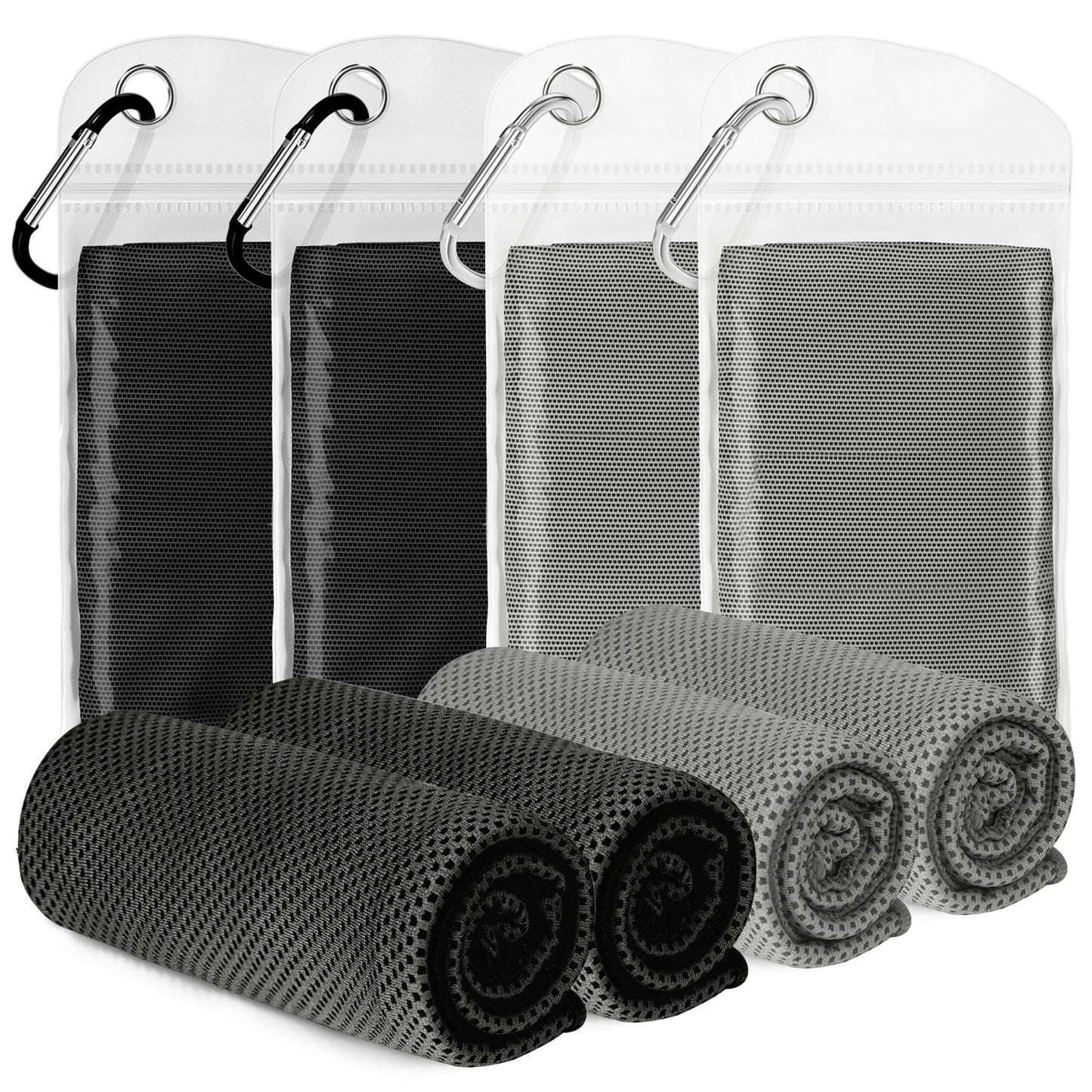 Cooling Towels for Neck and Face 8Pack(40"x12"), Cooling Neck Wraps for Gym | Sweat wicking, Quick dry, Lightweight, Reusable, Absorbent, Cool Towel for Running, Yoga, Workout, Travel, Climbing