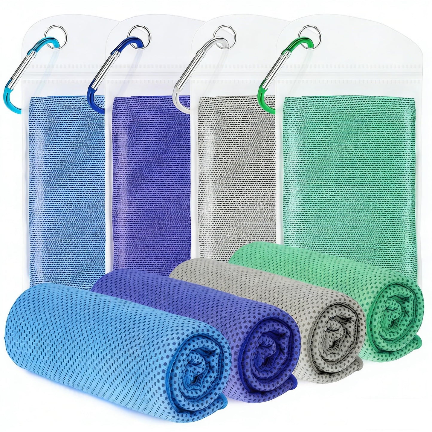 4 Pack Cooling Towels for Neck and Face(40"x12"), Cooling Neck Wraps, Ice Towel for Hot Weather, Soft Breathable Gym Towel, Cool Towel for Workout, Camping, Yoga, Sport, Running