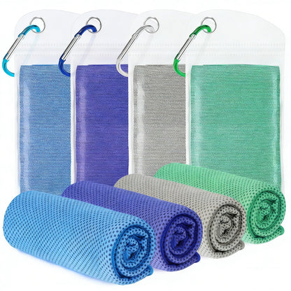4 Pack Cooling Towels for Neck and Face(40"x12"), Cooling Neck Wraps, Ice Towel for Hot Weather, Soft Breathable Gym Towel, Cool Towel for Workout, Camping, Yoga, Sport, Running